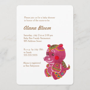 Invitation Baby Hippo
