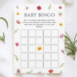 Invitation Baby in Bloom Baby shower Bingo Game Card