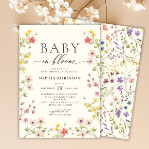Invitation Baby in Bloom Boho Baby shower Fleur sauvage
