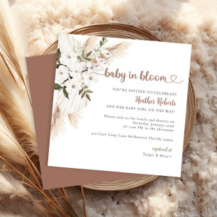 Invitation Baby in Bloom Boho Chic Floral Baby shower Invitat