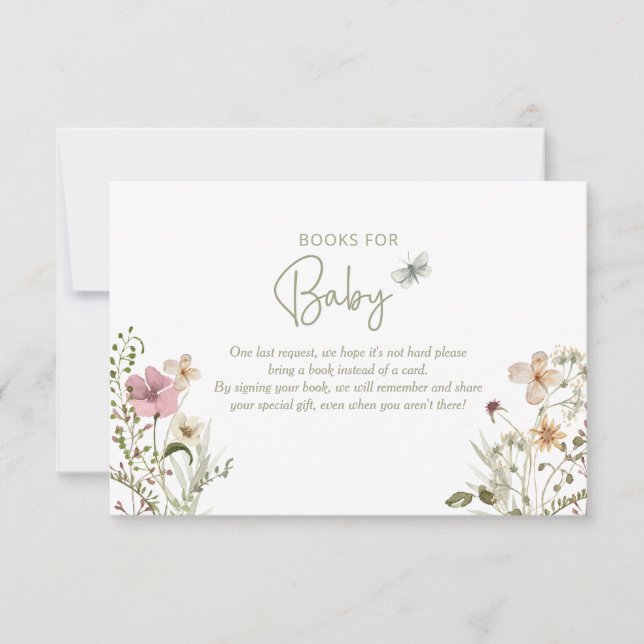 Invitation Baby in Bloom Book Request Girl Baby shower D (Devant)