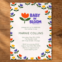Baby in Bloom Colorful Floral Modern Baby Shower
