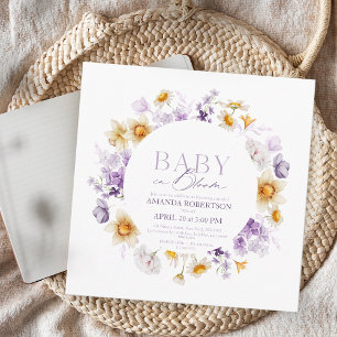 Invitation Baby in Bloom - Elégant Baby shower Floral