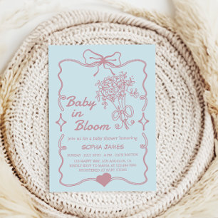 Invitation Baby in Bloom - Elégant Baby shower Floral
