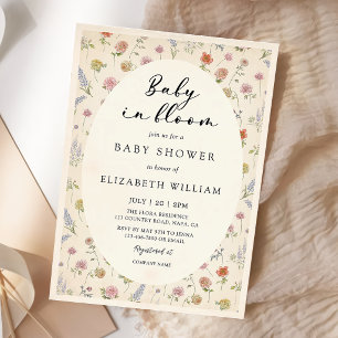 Invitation Baby In Bloom Fête de Naissance Florale