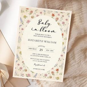 Invitation Baby In Bloom Fête de Naissance Florale