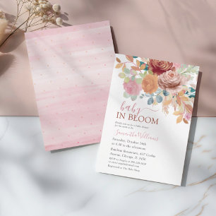 Invitation Baby In Bloom Fête de Naissance Terracotta & Rose 