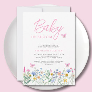 Invitation Baby in Bloom Fête Prénatale Fleurs Sauvages Papil