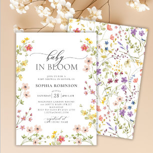Invitation Baby in Bloom Fleur sauvage Baby shower bohème