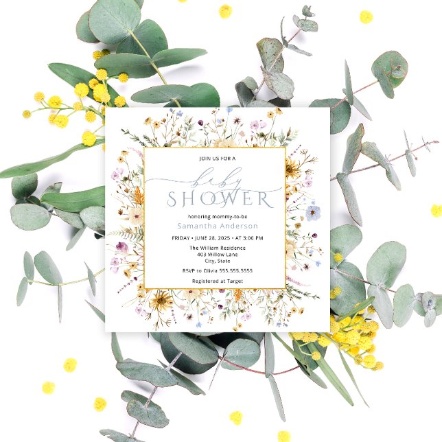 Invitation Baby in Bloom Fleur sauvage Baby shower fille (Créateur téléchargé)