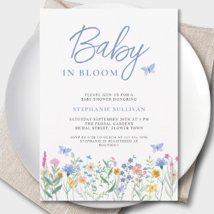Invitation Baby in Bloom Fleur sauvage Baby shower garçon
