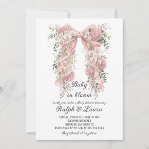 Invitation Baby In Bloom Fleurs Rose Baby Shower