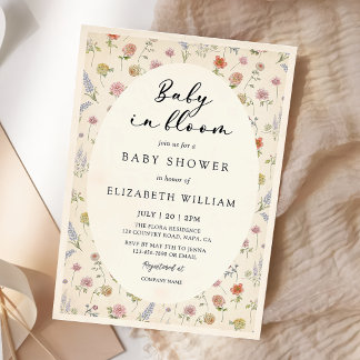 Invitation Baby In Bloom Floral Baby Shower