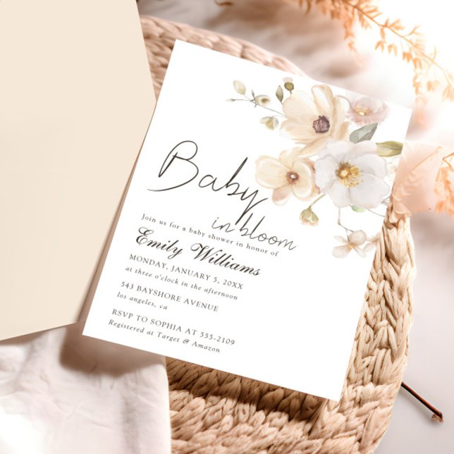 Invitation Baby in Bloom Garden Baby shower botanique (Créateur téléchargé)