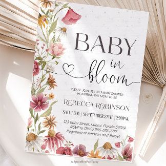 Invitation Baby in Bloom Wildflower garden Baby shower