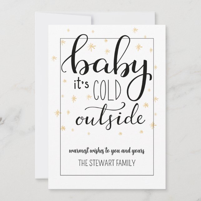 Invitation Baby It's Cold Outside Christmas Card (Devant)