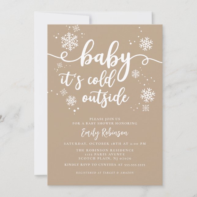 Invitation Baby It's Cold Outside Gender Neutral Baby shower (Devant)