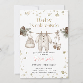 Invitation Baby it's cold outside gender neutral Baby Shower 