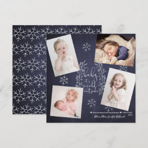 Invitation Baby It's Cold Outside Snowflakes 4 Photos Marine