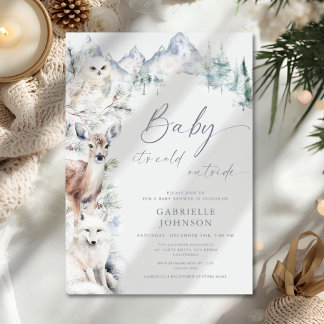 Invitation Baby It's Cold Outside Winter Woodland Baby Shower