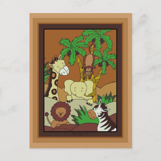 Invitation Baby Jungle 10 Baby showers (Devant)