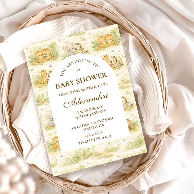 Invitation Baby Jungle Animals Baby Shower (Créateur téléchargé)