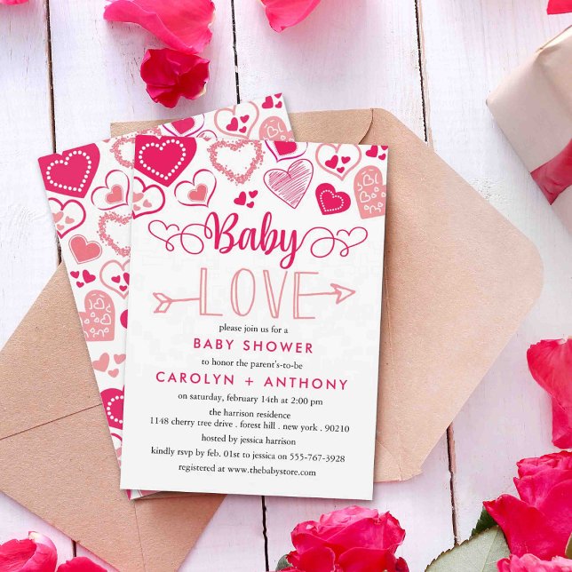 Invitation "Baby Love" Baby shower de la Saint Valentin (Créateur téléchargé)
