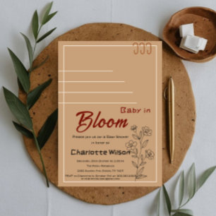 Invitation Baby Minimaliste En Fleur Fête Prénatale Fleur Sau
