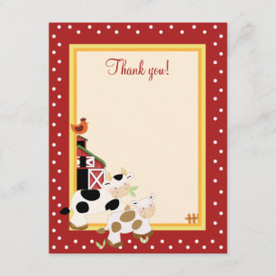 Invitation BABY MOO COW (Rouge) 4x5 Flat Merci note