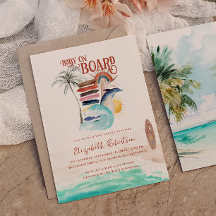 Invitation Baby on Board Baby Shower Bohème Surf