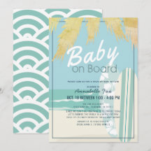 Baby on Board Beach Surf Boy Baby shower Drive by