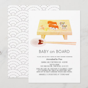 Invitation Baby on Board Sushi Drive-by Baby shower