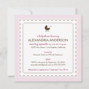 Invitation (Baby Pink) Précieux Baby shower personnalisé Invi