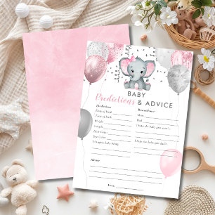 Invitation Baby Predictions Girl Elephant Douche Jeu