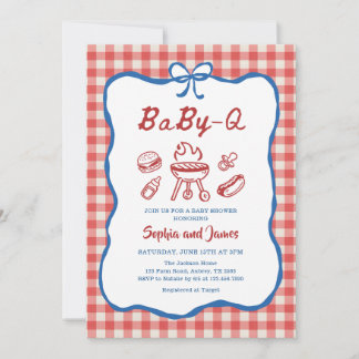 Invitation Baby Q Barbecue de jardin Baby Shower 4 juillet
