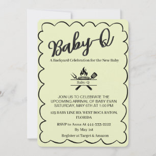 Invitation Baby-Q Fête de bébé dans le jardin   BBQ Bébé