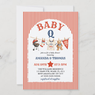 Invitation Baby-Q ours de Burger Fête de Naissance