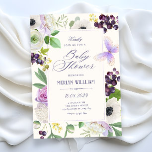 Invitation Baby-shawer floral esthétique