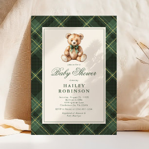 Invitation Baby-Shawer Vintage Ours en Teddy Classique à Carr