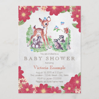 Invitation Baby-Shopping Vintage de la Forêt