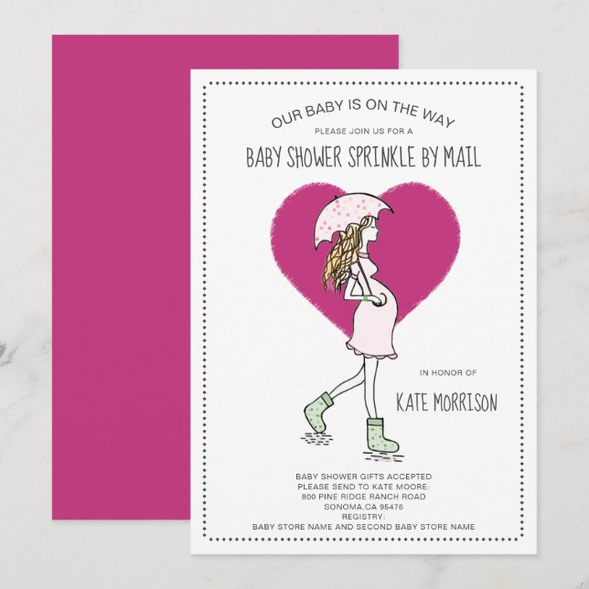 Invitation Baby shower (Devant / Derrière)