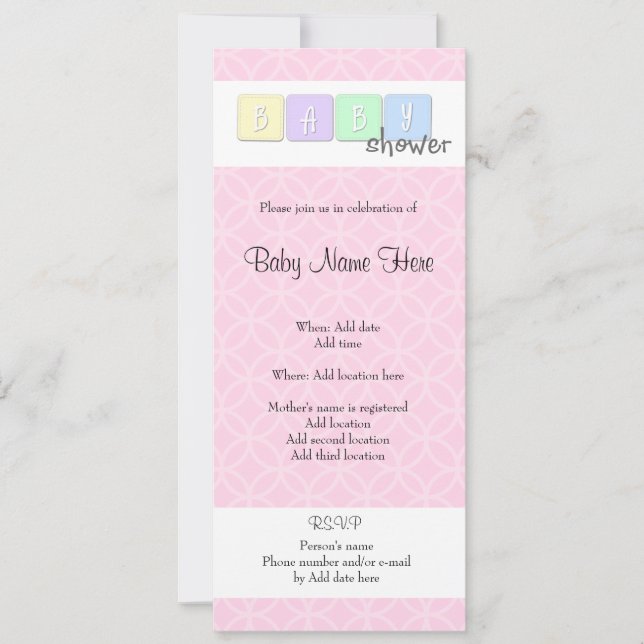 Invitation Baby shower (Devant)