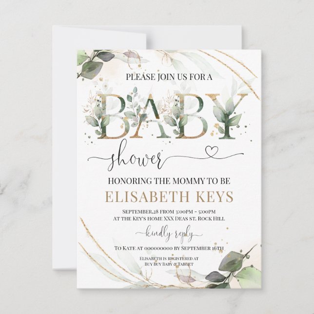 Invitation baby shower (Devant)