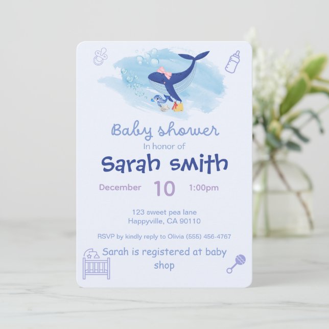 Invitation Baby shower (Debout devant)