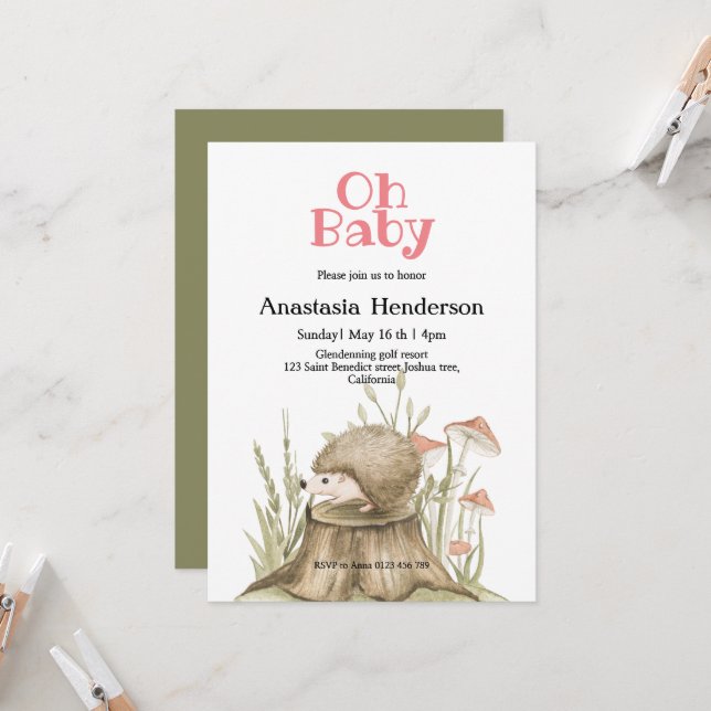 Invitation baby shower (Devant/Arrière en situation)