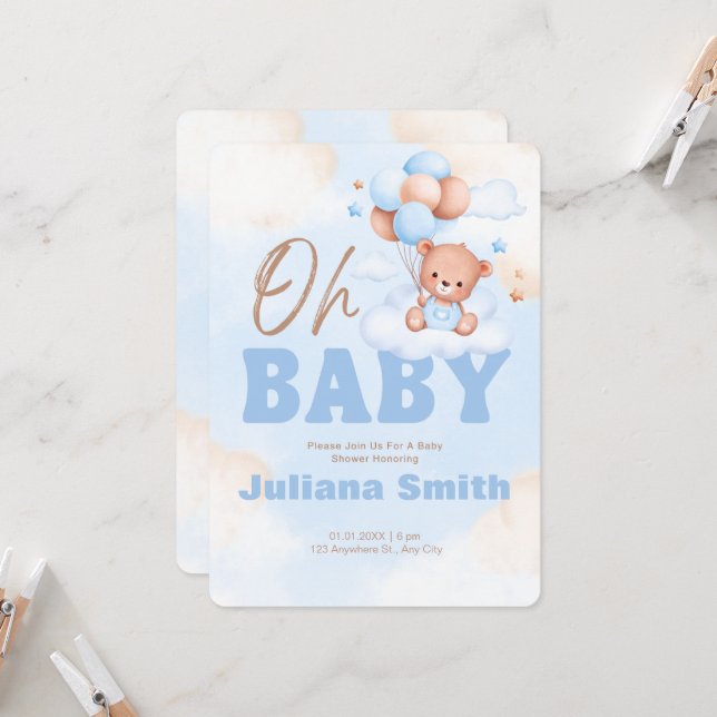Invitation baby shower (Devant/Arrière en situation)