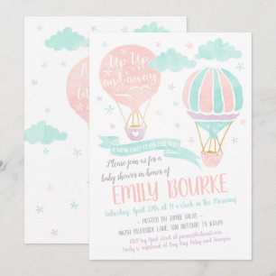 Invitation Baby shower à air chaud de haut en bas