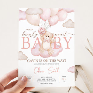 Invitation Baby shower à ballets pour bébé rose