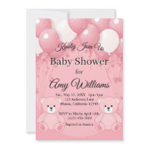 Invitation baby shower à ballets roses