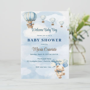 Invitation Baby shower à ballon à air chaud de l'o